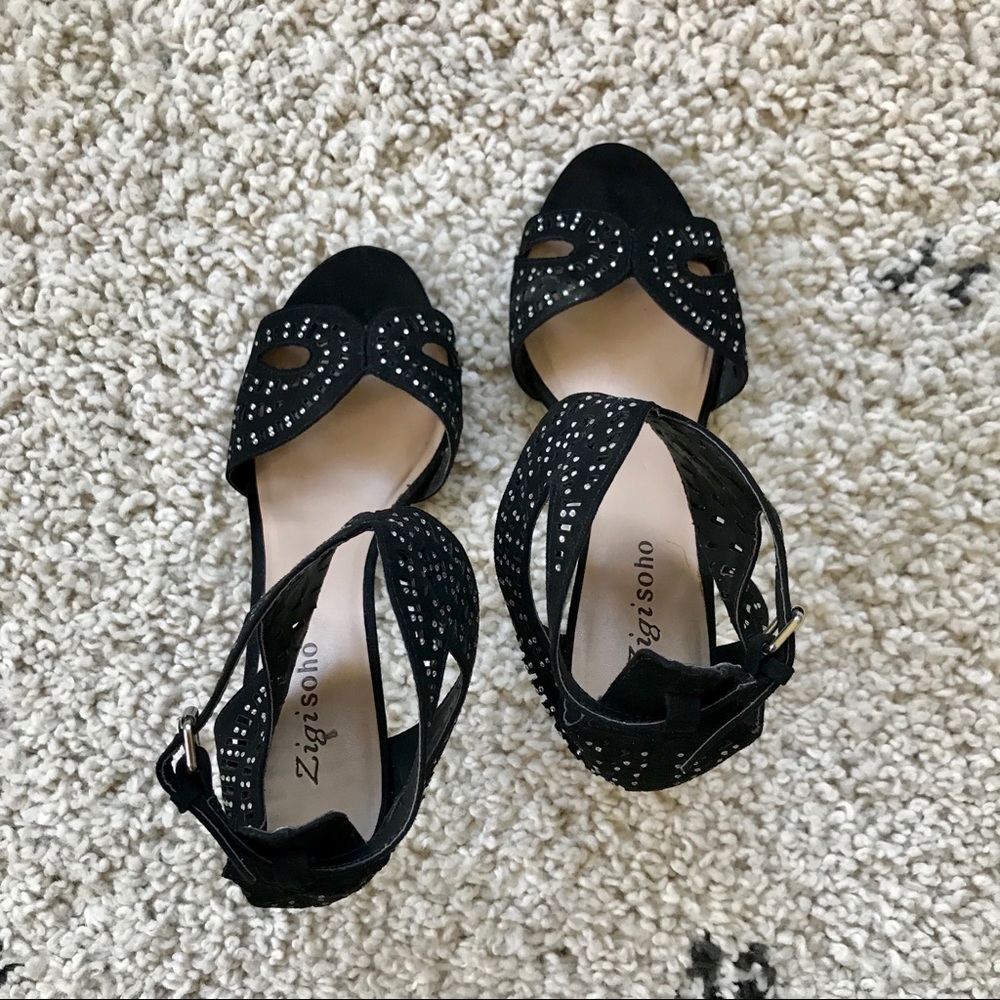 Zigi Soho Blur Studded Ankle Wrap Heels - Picture 4 of 6